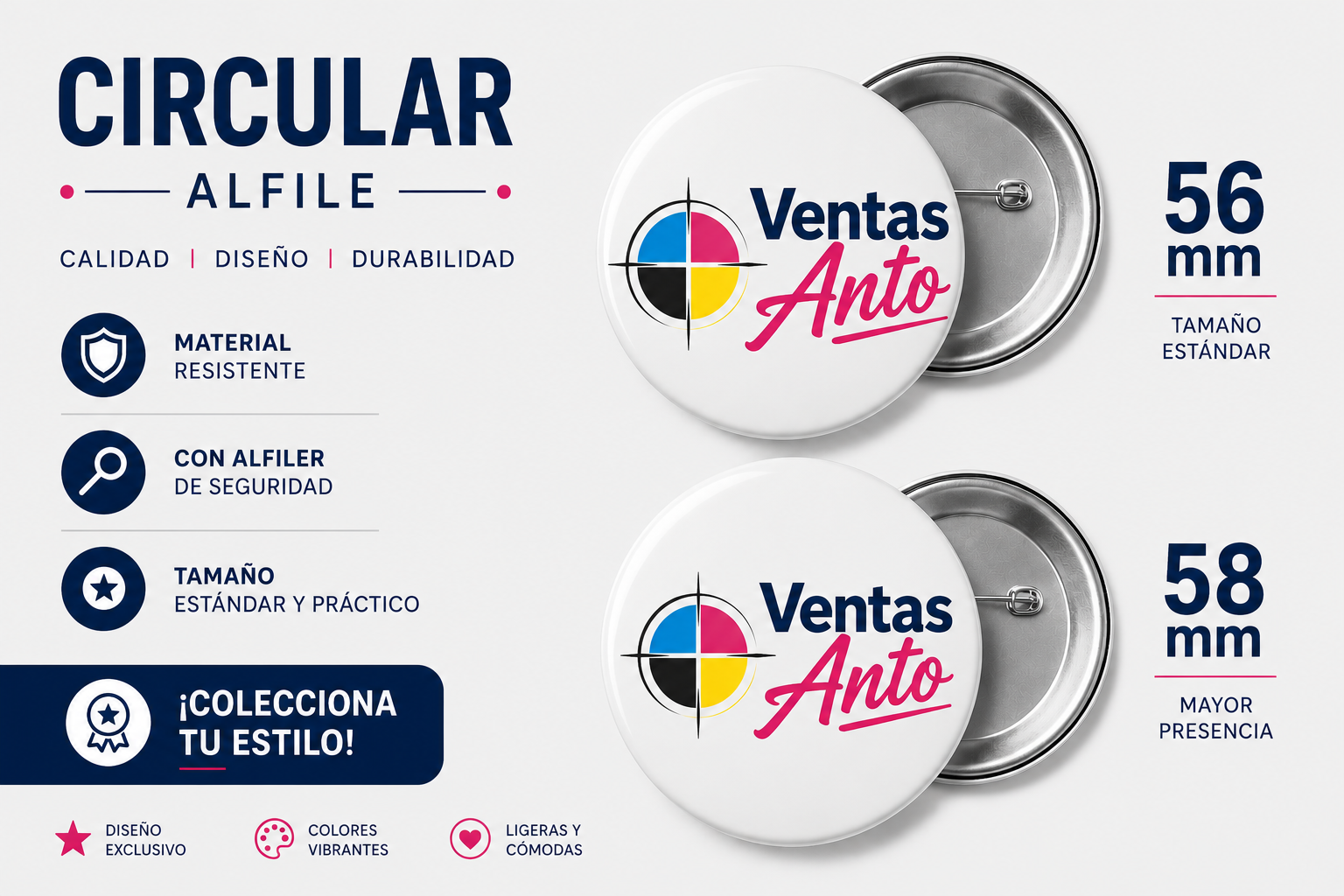 Chapita circular alfiler